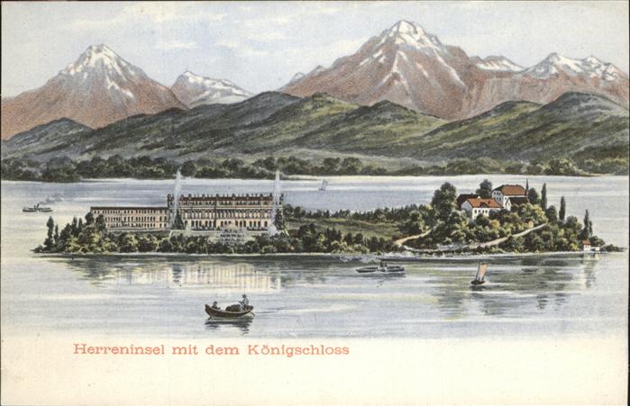 Prien Chiemsee Herreninsel Herrenchiemsee mit Königssc