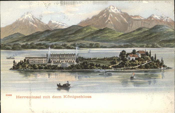 Prien Chiemsee Herreninsel Herrenchiemsee mit Königssc