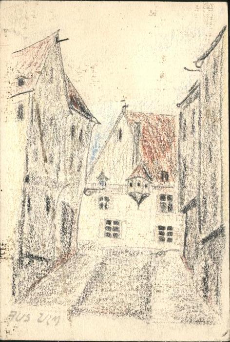 Ulm Donau Kuenstlerkarte
