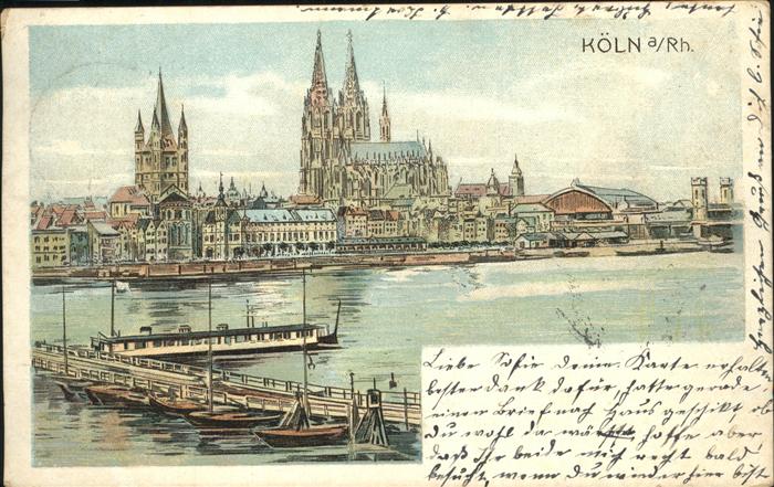 Koeln Rhein Anlegesteg Kölner Dom