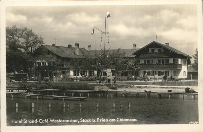 Stock Rosenheim Oberbayern Hotel Strand Cafe Anlegestelle