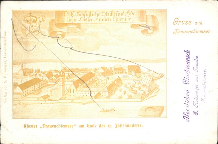 Fraueninsel Chiemsee Frauenchiemsee Kloster Frauenwoerth Ende des 17. Jahrhunder