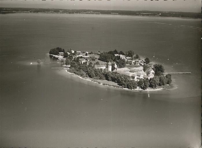 Fraueninsel Chiemsee Kloster Frauenwoerth Fliegeraufnahme
