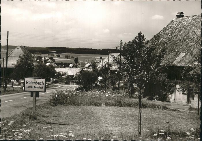 Roetenbach Baden Dorfeingang Eingangsschild