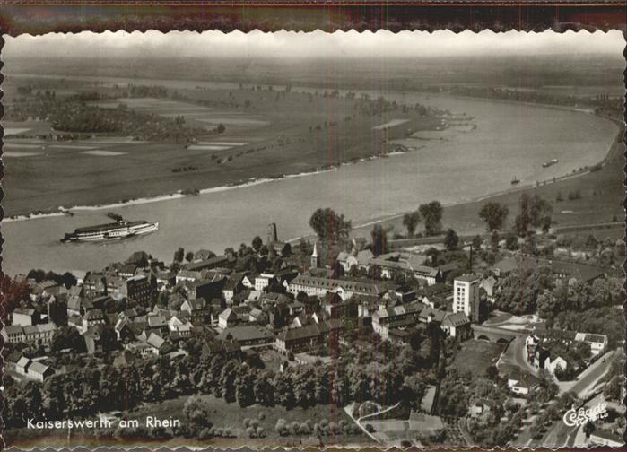 Kaiserswerth Fliegeraufnahme Rhein Schiffe