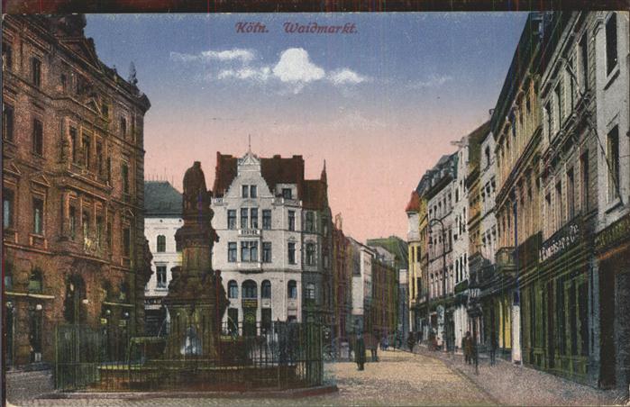 Koeln Rhein Waidmarkt Brunnen