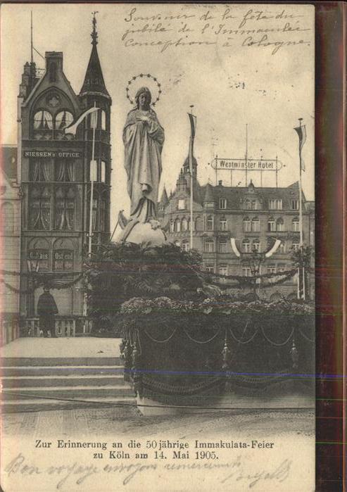 Koeln Rhein 50 jährige Immakulata-Feier 14.Mai 1905