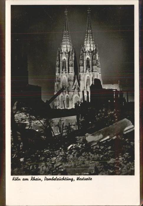 Koeln Rhein Dombeleuchtung