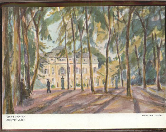 DuessELDORF  CITY Schloss Jaegerhof Kuenstlerkarte Erich von Perfall