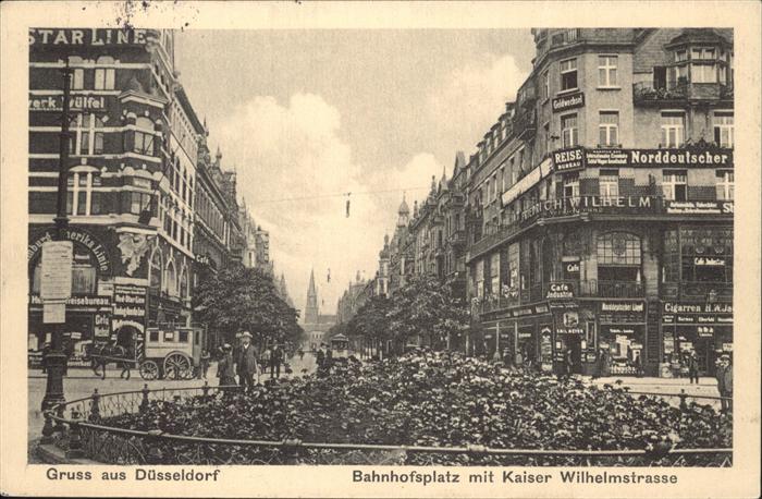 DuessELDORF  CITY Bahnhofsplatz mit Kaiser Wilhelm Strasse