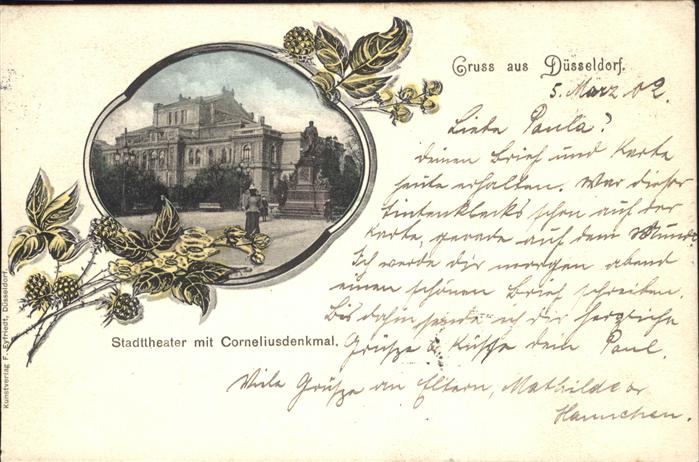 DuessELDORF  CITY Stadttheater Corneliusdenkmal