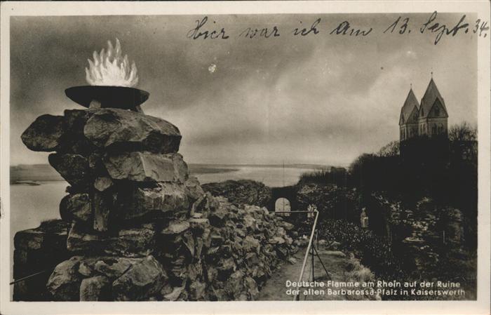 Kaiserswerth Deutsche Flamme am Rhein Ruine Barbaros