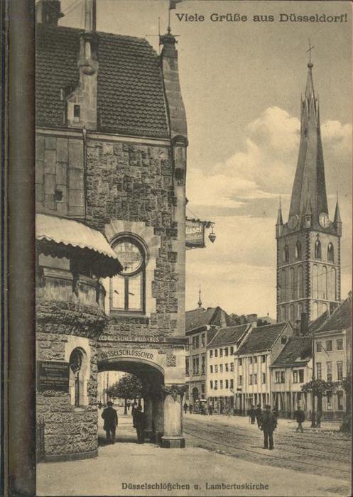 DuessELDORF  CITY Duesselschloesschen und Lambertuskirche Feldpost