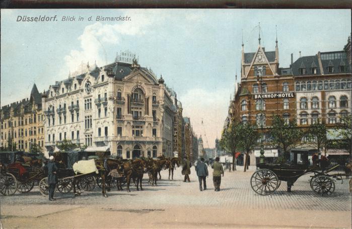 DuessELDORF  CITY Bismarckstrasse Pferdekutschen Feldpost
