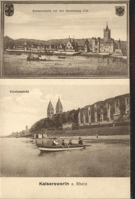 Kaiserswerth vor der Zerstörung 1702 _ Rheinansicht