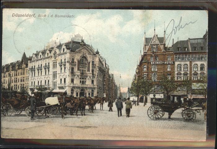 DuessELDORF  CITY Bismarckstrasse Pferdekutschen