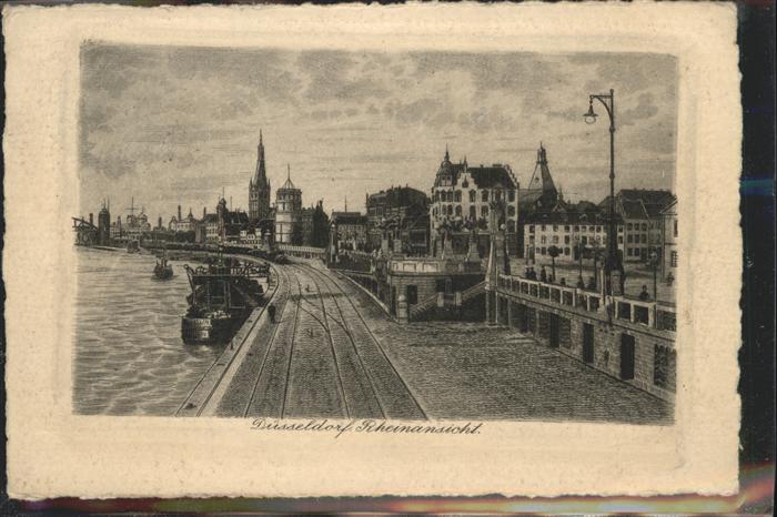 DuessELDORF  CITY Rheinufer Schiffe