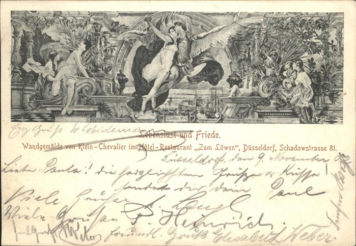 Duesseldorf Hotel Löwen Wandgemälde