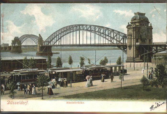 Duesseldorf Rheinbrücke Eisenbahn