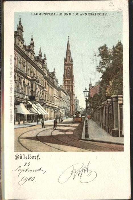 Duesseldorf Blumenstrasse und Johanneskirche