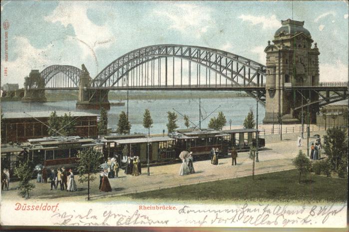 Duesseldorf Rheinbrücke Eisenbahn