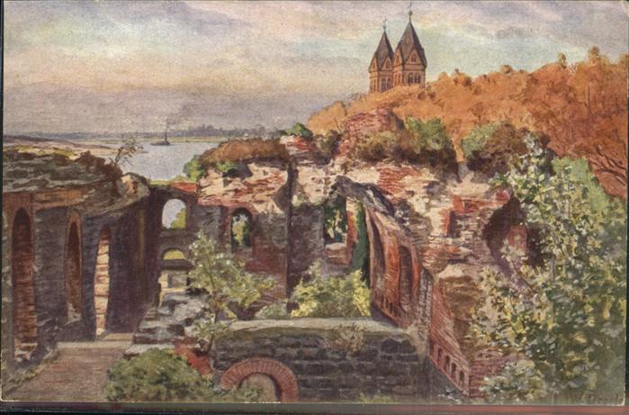 Kaiserswerth Ruine der Kaiserpfalz Aquarell