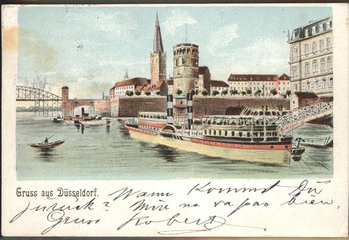 DuessELDORF  CITY am Rhein Kuenstlerkarte