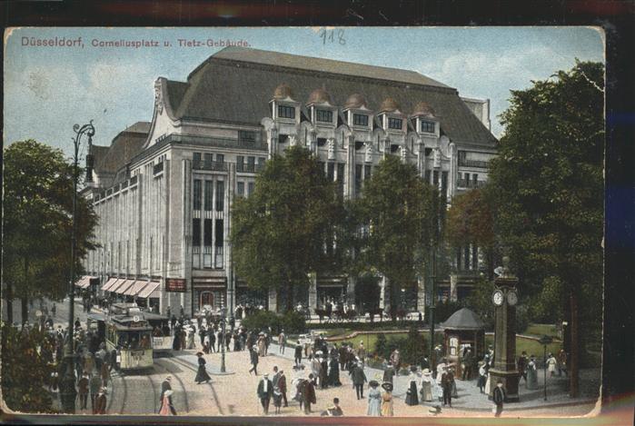 DuessELDORF  CITY Corneliusplatz Tietz-Gebaeude Strassenbahn