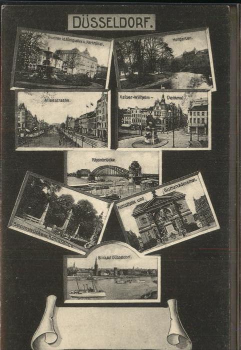 DuessELDORF  CITY Kaiser-Wilhlem-Denkmal Rheinbruecke Kunsthalle Bismarckdenkmal
