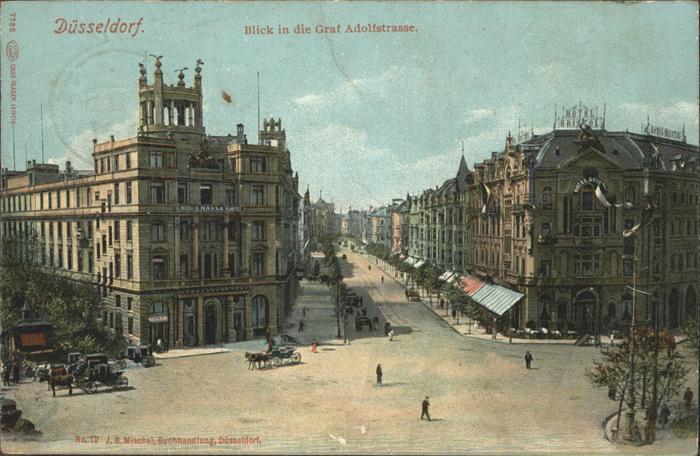 DuessELDORF  CITY Platz und Graf Adolfstrasse Pferdewagen