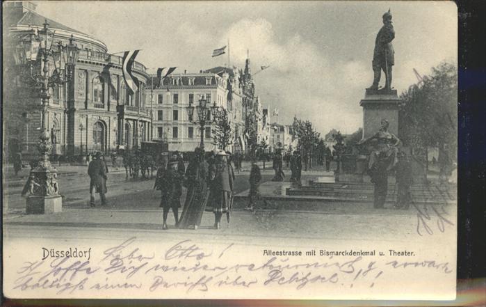 DuessELDORF  CITY Alleestrasse Bismarckdenkmal Theater