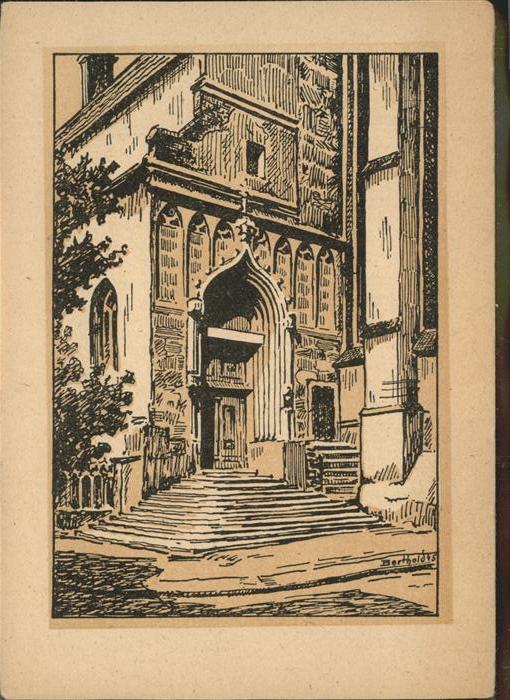 Halle Saale Portal der Moritzkirche Künstlerkarte
