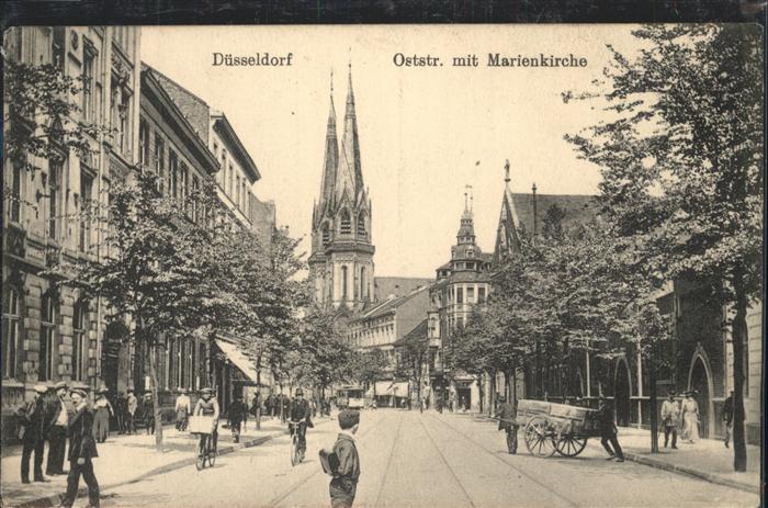 Duesseldorf Oststrasse mit Marienkirche