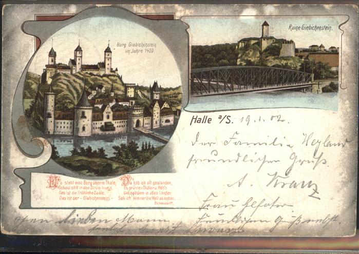 Halle Saale Burg und Ruine Giebichstein 1400