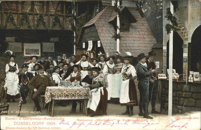 Ausstellung Kunst Gartenbau Duesseldorf  Restaurant Oberbayern Tracht Vergnügung