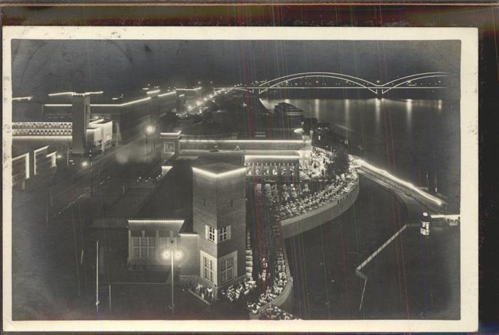 Ausstellung Gesolei Duesseldorf 1926 Nacht Brücke