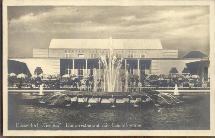 Ausstellung Gesolei Duesseldorf 1926 Hauptrestaurant Leuchtfontäne