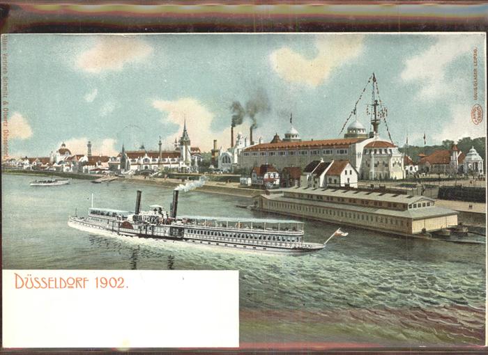 Dampfer Seitenrad Ausstelung 1902 Düsseldorf