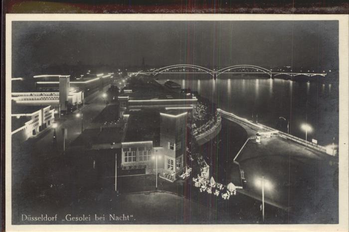 Ausstellung Gesolei Duesseldorf 1926 Nacht Rheinufer