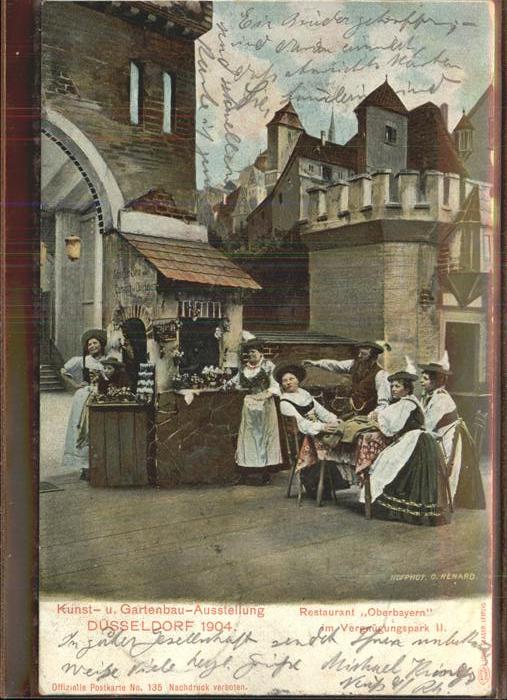 Ausstellung Kunst Gartenbau Duesseldorf  Restaurant Oberbayern Tracht Vergnügung