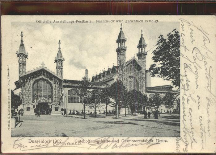 Ausstellung Industrie Gewerbe Kunst Dues Gutehoffnungshütte Gasmotorenfabrik Deu