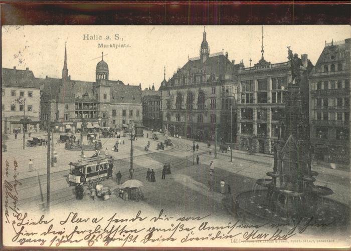 Halle Saale Marktplatz Strasssenbahn