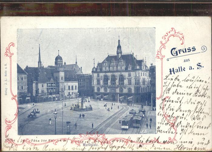 Halle Saale Markt Strassenbahn Denkmal
