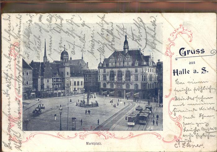 Halle Saale Marktplatz Strassenbahn Denkmal