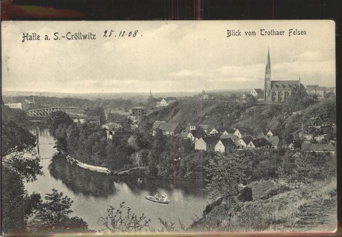 Halle Saale Cröllwitz Blick vom Trothaer Felsen