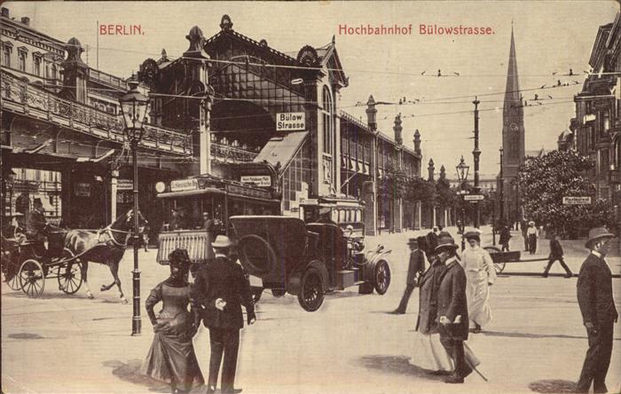 BERLIN  CITY Hochbahnhof Buelowstrasse Pferdedroschke Strassenbahn