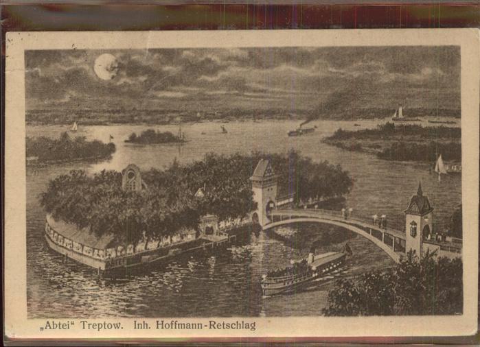 Treptow Berlin Abtei Brücke im Mondschein