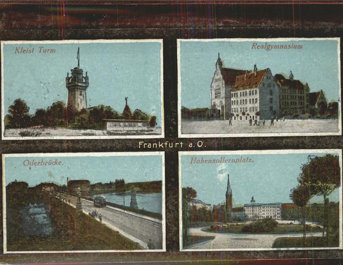 Frankfurt Oder Kleistturm Realgymnasium Oderbrücke Hoh