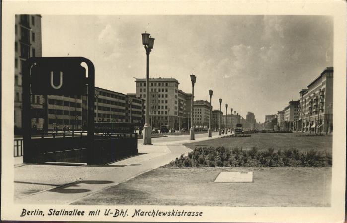 BERLIN  CITY Stalinallee U-Bahnhof Marchlewskistrasse