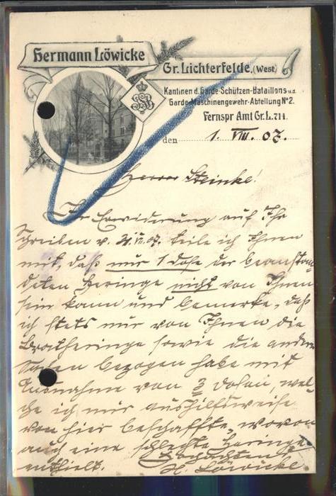 Lichterfelde Berlin Kantine Garde Schützen Bataillons Herma